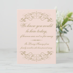 In Loving Memory Blush Antique Flourish Wedding Announcement