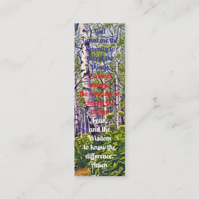 In Loving Memory Book Mark Prayer Card (Front)