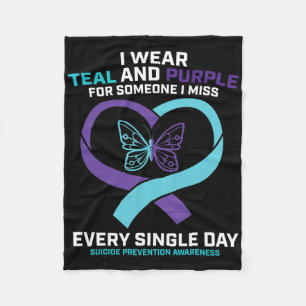 In Loving Memory Butterfly Dad Suicide Prevention Fleece Blanket
