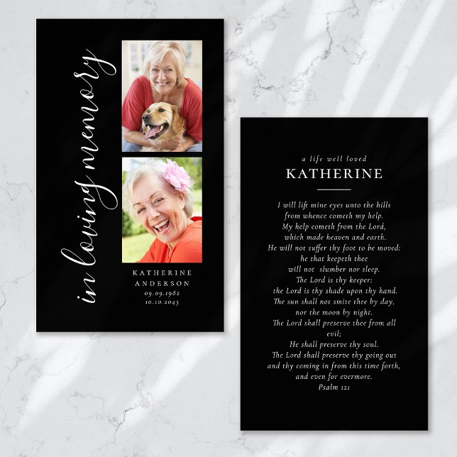 In Loving Memory Calligraphy 2 Photo Prayer Card (Creator Uploaded)