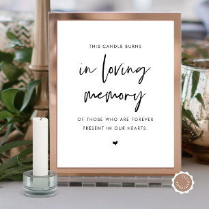 In Loving Memory Candle, Wedding Memorial Table Poster