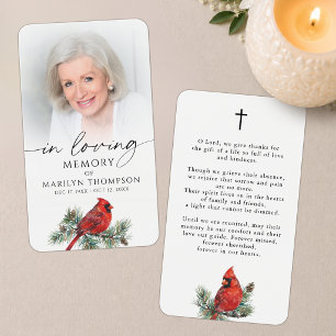 In Loving Memory Cardinal Memorial Prayer Card