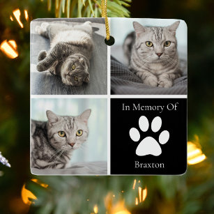 In Loving Memory Cat Memorial Custom Pet Photo Ceramic Ornament