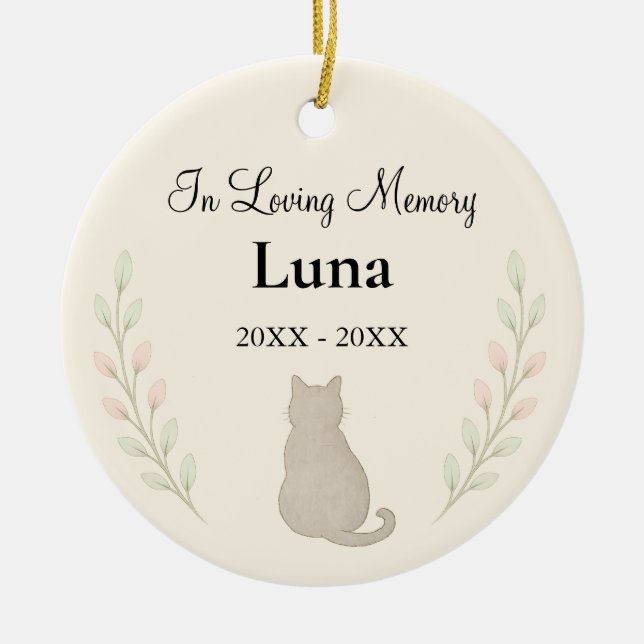 In Loving Memory Cat Ornament — Personalised (Front)
