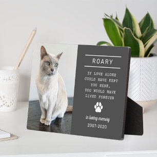 In Loving Memory Cat Personalised Photo Memorial Plaque