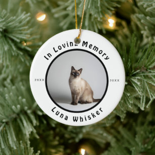 In Loving Memory Cat Photo Memorial Ceramic Ornament
