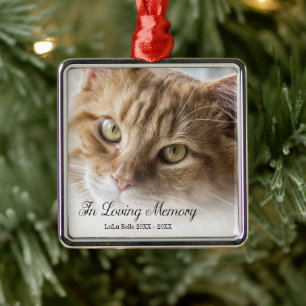 In Loving Memory Cat Photo Metal Ornament