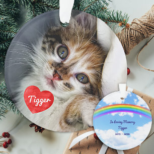 In Loving Memory - Cat Photo Rainbow Pet Memorial Ornament