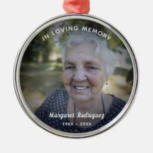 In Loving Memory Celebration Of Life Custom Photo Metal Ornament