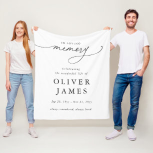 In Loving Memory Celebration of Life Memorial Fleece Blanket