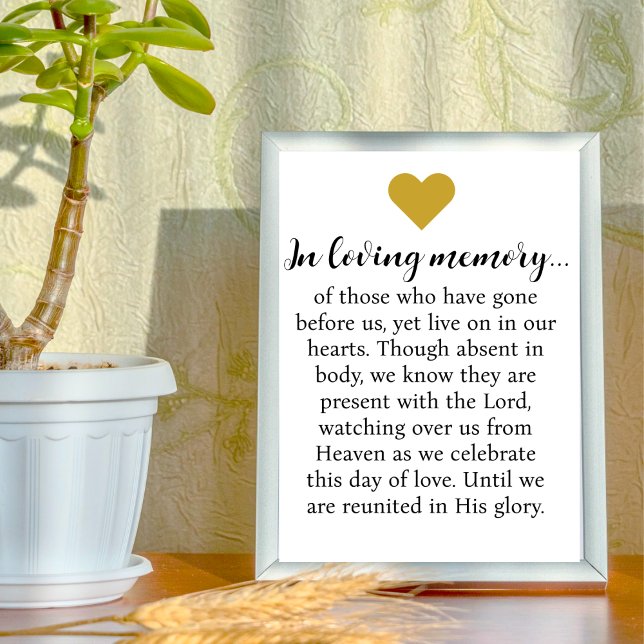 In Loving Memory Christian Quote Wedding Tabletop  Poster (Creator Uploaded)