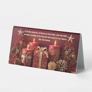 In Loving Memory Christmas Candle Table Tent Sign