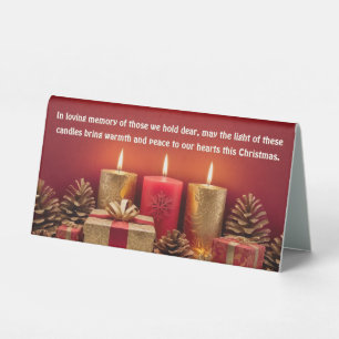 In Loving Memory Christmas Candle Table Tent Sign