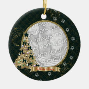 In Loving Memory Christmas Pawprint Photo Ornament