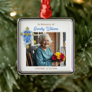 In Loving Memory   Christmas Photo Memorial Metal Ornament