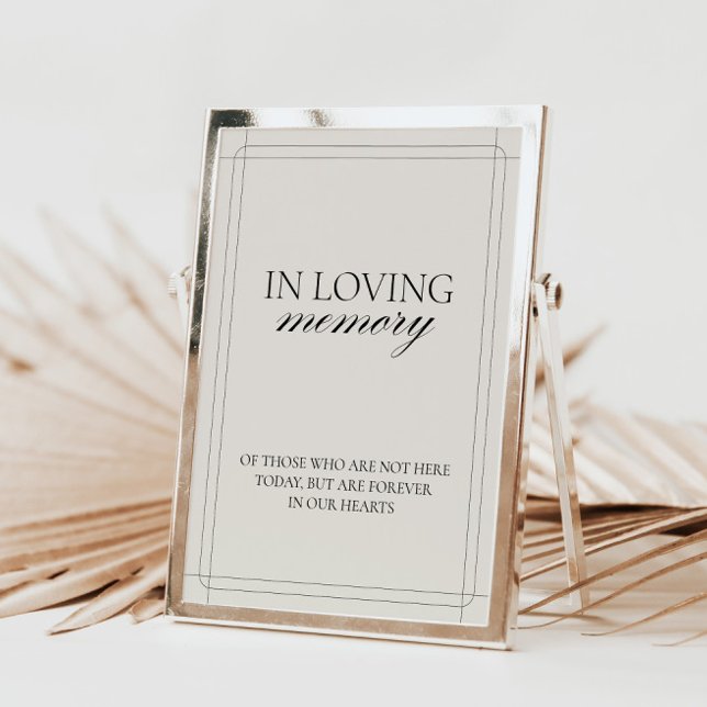In Loving Memory Classic Light Grey Sign      Invitation (In Loving Memory Classic Light Gray Sign)