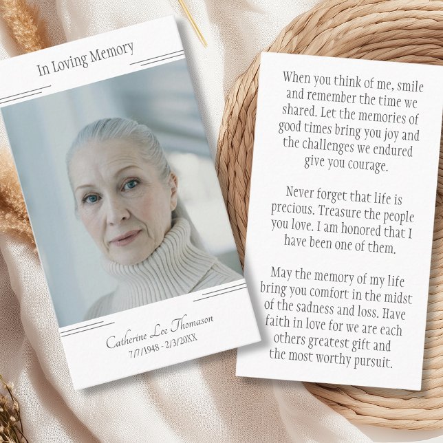 In Loving Memory Classic Photo Prayer Card (In Loving Memory Classic Photo Prayer Card
)