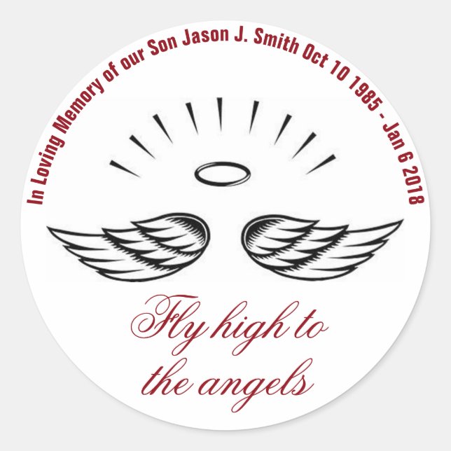 In Loving Memory Classic Round Sticker (Front)