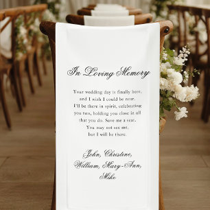 "In Loving Memory" Classic Wedding Memorial White Banner