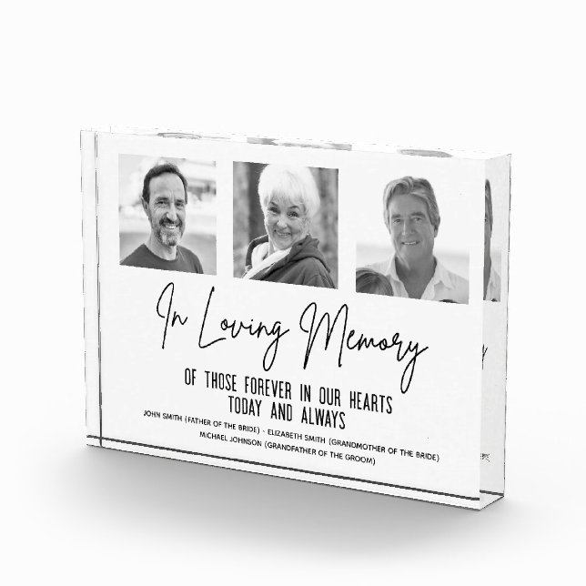 In Loving Memory Custom 3 Photo Wedding Memorial (Right)