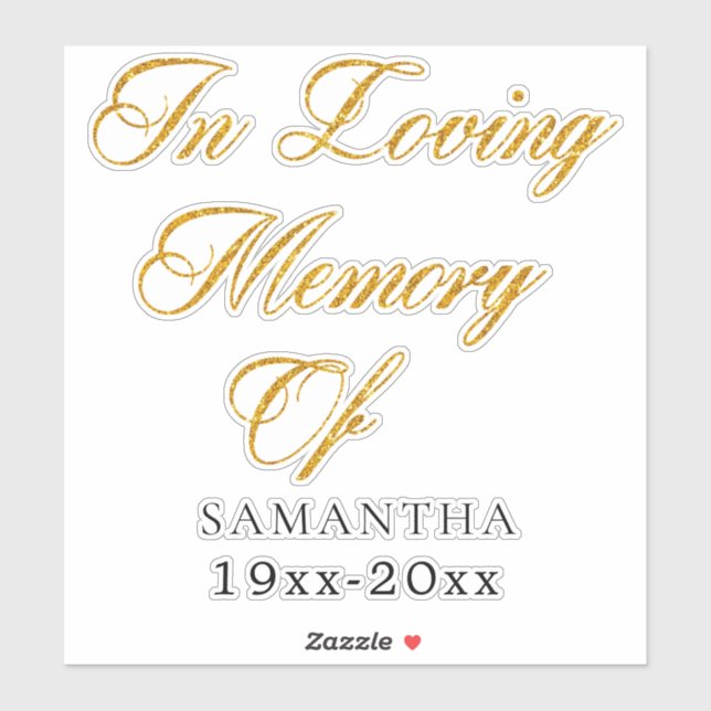In Loving Memory Custom car decals (Sheet)