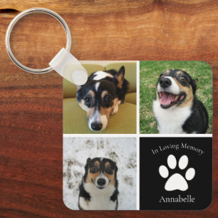 In Loving Memory Custom Dog Photo Collage Keepsake Key Ring
