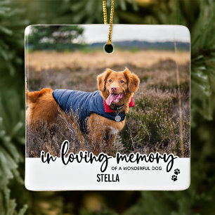 In Loving Memory - Custom Dog Photo Pet Memorial Ceramic Ornament