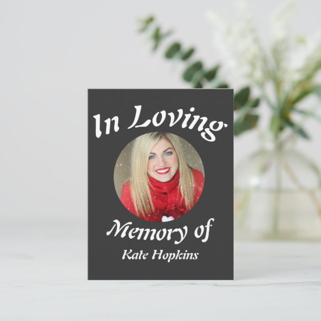  In Loving Memory Custom Modern Elegant photo  Postcard (Standing Front)