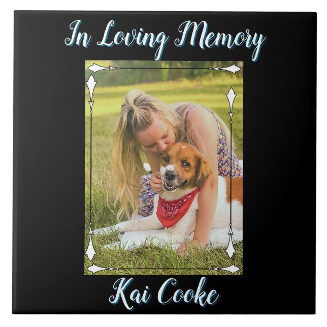 In Loving Memory Custom Name Photo Ceramic Tile (Front)