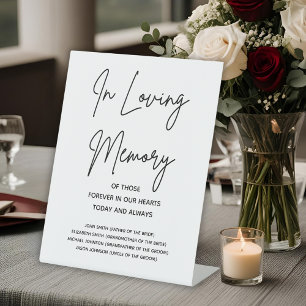 In Loving Memory Custom Names Wedding Memorial Pedestal Sign
