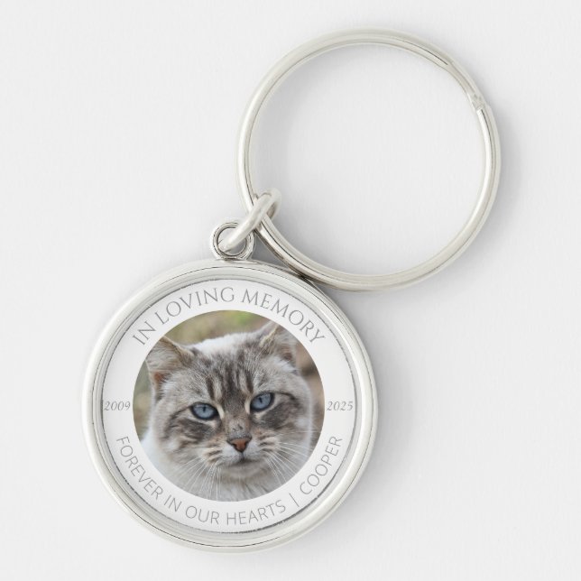 In Loving Memory Custom Pet Photo & Name Keychain (Front)