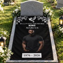 In Loving Memory Custom Photo Grave Cover Blanket
