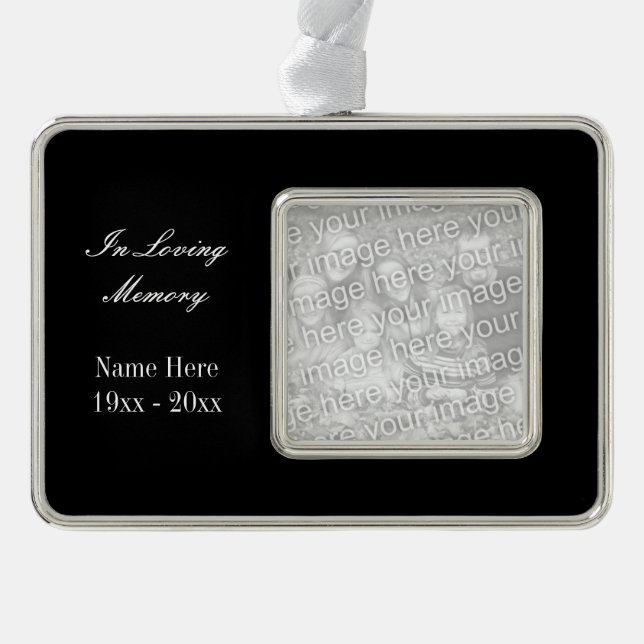 In loving memory custom photo memorial ornament (Front)
