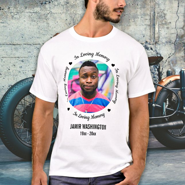 In Loving Memory Custom Photo Memorial Walk Ride T-Shirt (Creator Uploaded)