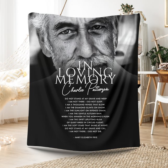 In Loving Memory Custom Text & Photo Memorial Fleece Blanket (Creator Uploaded)