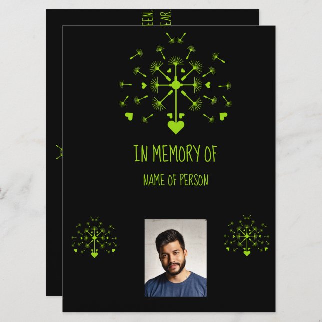 In Loving Memory Dandelion Art (Front/Back)