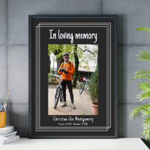 In loving memory Dark Grey Photo Funeral Poster
