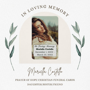 In Loving Memory [Daughter Photo] Prayer Card