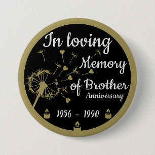 In loving Memory Death Anniversary Brother 7.5 Cm Round Badge