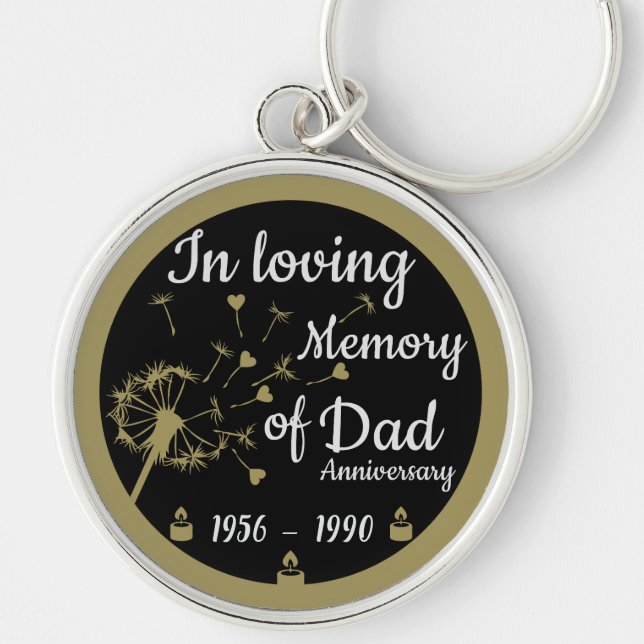 In loving Memory Death Anniversary Dad Key Ring (Front)