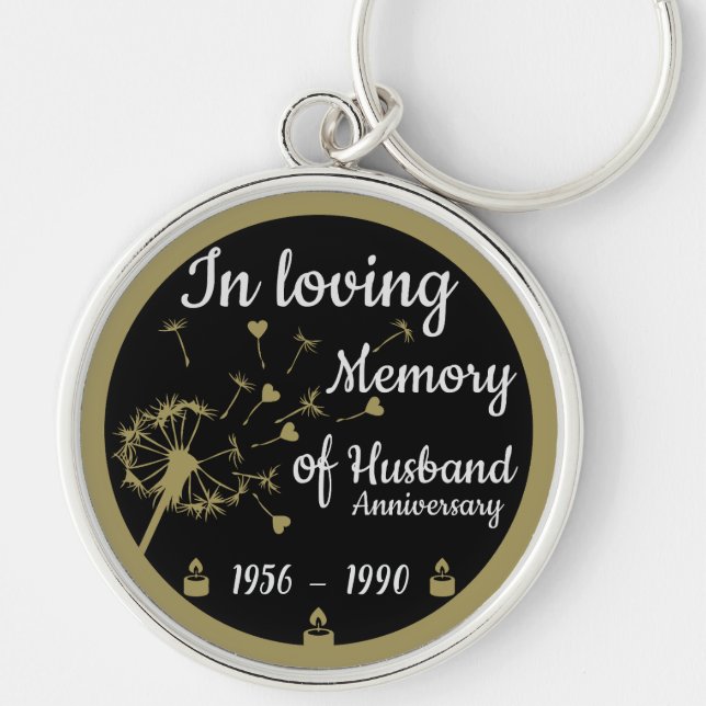 In loving Memory Death Anniversary Husband Key Ring (Front)