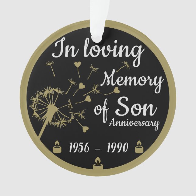 In loving Memory Death Anniversary Son Ornament (Front)