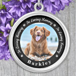 In Loving Memory Dog Loss Photo Pet Memorial Silver Plated Necklace<br><div class="desc">Honour your best friend with a custom photo memorial necklace. This unique pet memorials keepsake is the perfect gift for yourself, family or friends to pay tribute to your loved one. We hope your dog memorial photo necklace will bring you peace, joy and happy memories. Quote "In Loving Memory". Customise...</div>