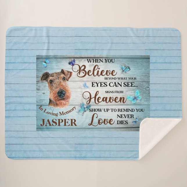 In Loving Memory Dog Memorials Airedale terrier  Sherpa Blanket (Front (Horizontal))