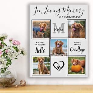 In Loving Memory Dog Pet Memorial 5 Photo Collage Faux Canvas Print