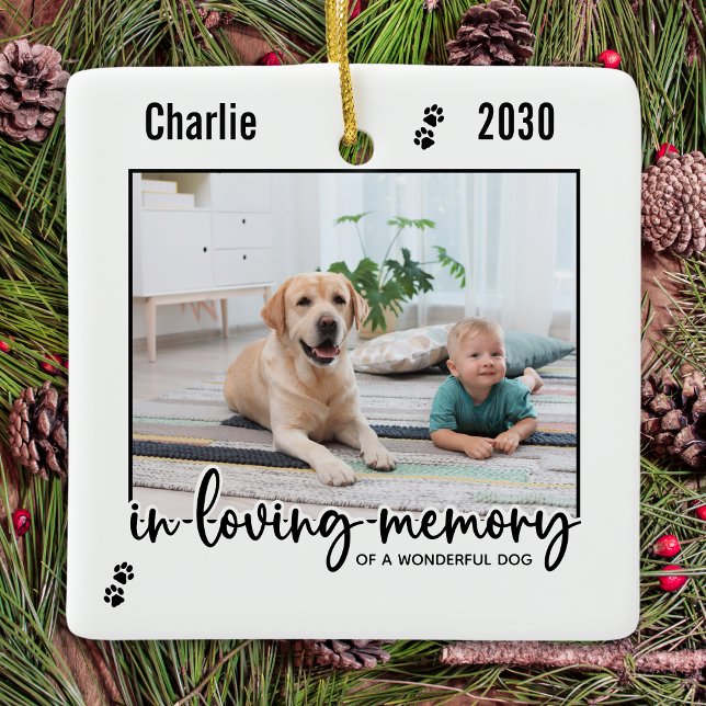 In Loving Memory Dog Pet Memorial Ceramic Ornament (Creator Uploaded)