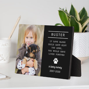 In Loving Memory Dog Photo Black Plaque