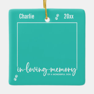 In Loving Memory Dog Photo Pet Memorial Ceramic Ornament