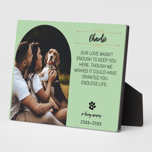 In Loving Memory Dog Photo Plaque – Personalised G (Side)