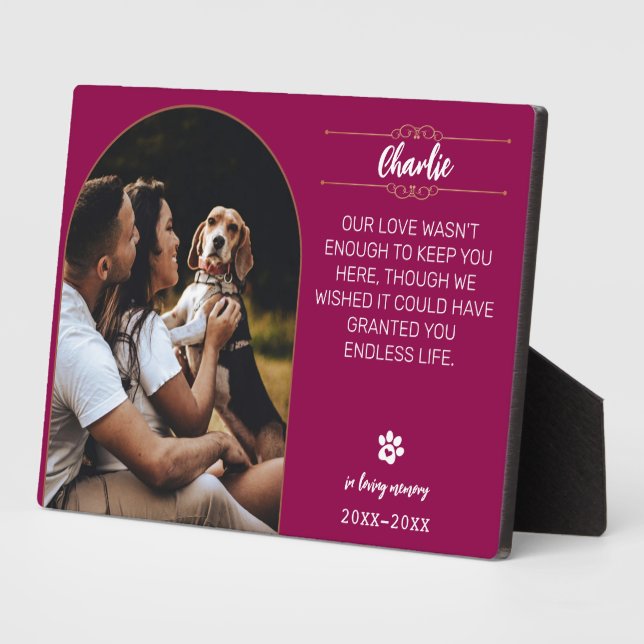 In Loving Memory Dog Photo Plaque – Personalised G (Side)